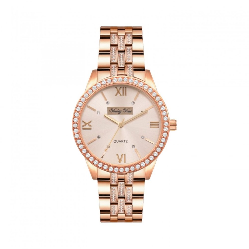 Voulez Vous Plaquette Ladies - Rose Toned - Stainless Steel - Quartz Movement